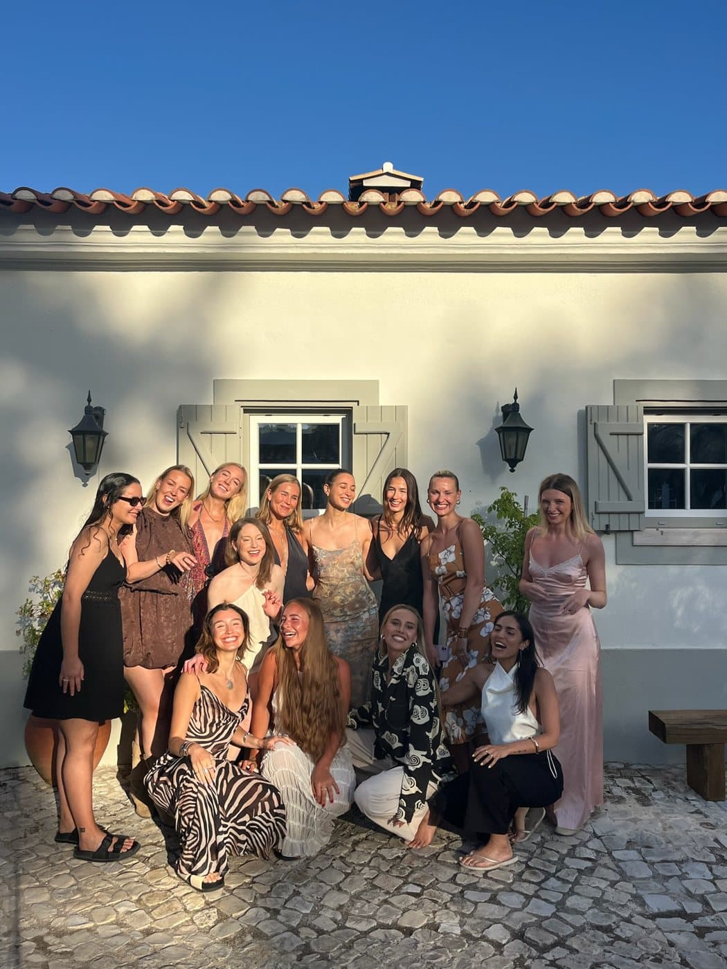 The group together in the evening sun
